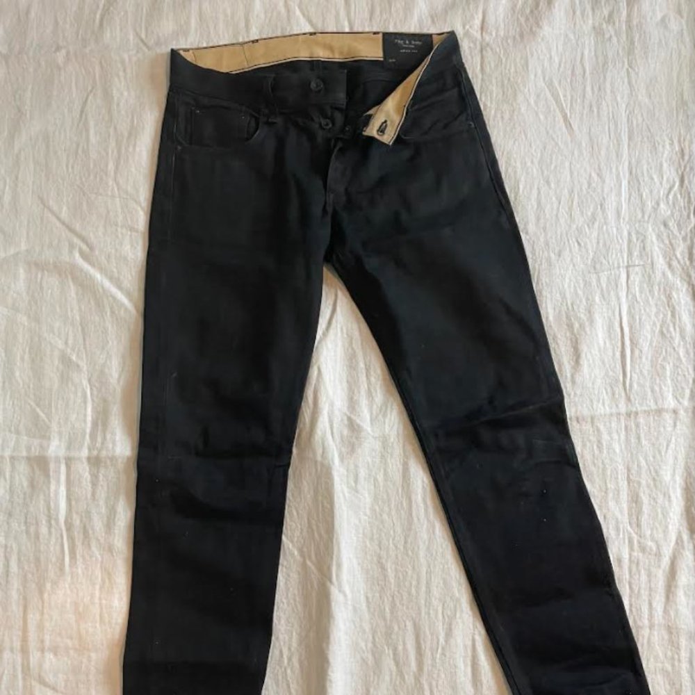 Rag and Bone Mens Slim Black Jeans